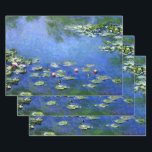 Waterlilies by Claude Monet, Vintage Fine Art Wrapping Paper Sheet<br><div class="desc">Waterlilies by Claude Monet is a vintage impressionism fine art nature painting featuring waterlilies in a pond in Monet's garden at his home in Giverny, France. A sunny spring or summer day with the bright blue sky reflecting in the pond. Claude Monet enjoyed painting "en plein air" or "in the...</div>