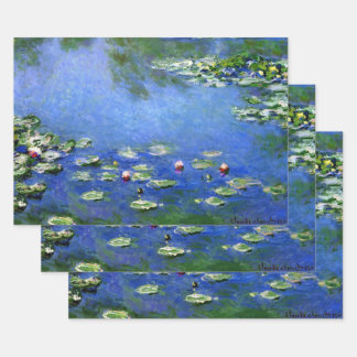 Waterlilies by Claude Monet, Vintage Fine Art Wrapping Paper Sheet