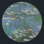 Waterlilies by Claude Monet, Vintage Flowers Classic Round Sticker<br><div class="desc">Waterlilies (1916) by Claude Monet. Water Lilies is a vintage impressionism fine art floral painting. Monet's spring season flower garden in Giverny, France. This landscape is one of many variations of water lily paintings that Monet painted by his pond. About the artist: Claude Monet (1840-1926) was a founder of the...</div>