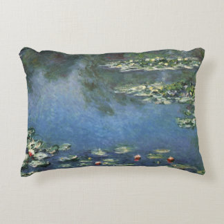 Waterlilies by Claude Monet, Vintage Flowers Decorative Cushion