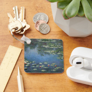 Waterlilies by Claude Monet, Vintage Flowers Key Ring