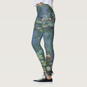 Waterlilies by Claude Monet, Vintage Flowers Leggings