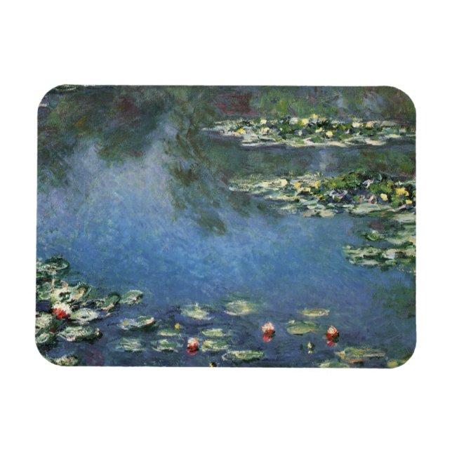 Waterlilies by Claude Monet, Vintage Flowers Magnet (Horizontal)