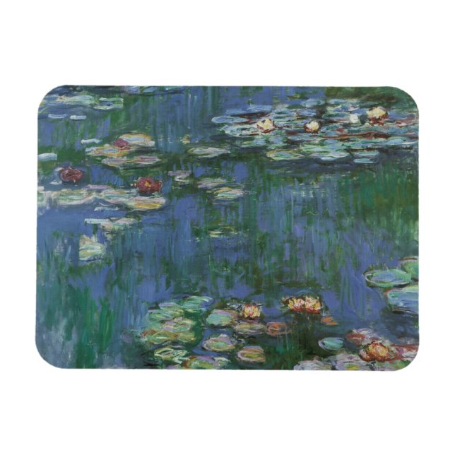 Waterlilies by Claude Monet, Vintage Flowers Magnet (Horizontal)