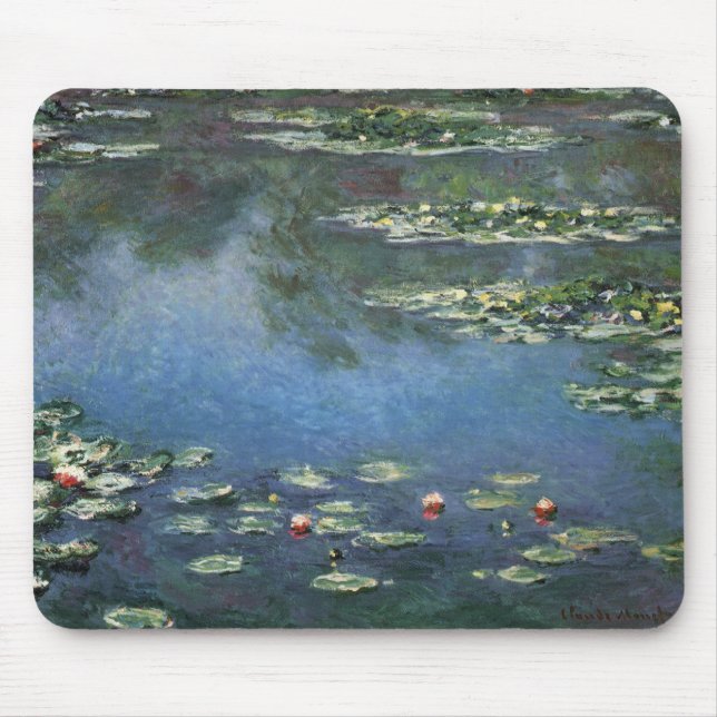 Waterlilies by Claude Monet, Vintage Flowers Mouse Mat (Front)
