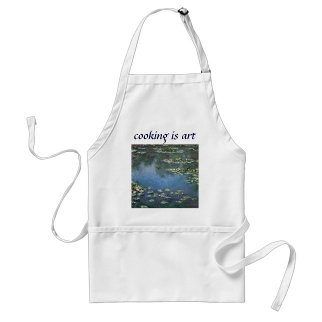 Waterlilies by Claude Monet, Vintage Flowers Standard Apron (Front)