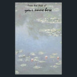 Waterlilies by Claude Monet, Vintage Flowers Stationery<br><div class="desc">Water Lilies (1906) by Claude Monet is a vintage impressionism fine art landscape floral painting. It is one of many variations of water lily paintings that Monet painted in his flower garden in Giverny, France. Waterlily flowers in a spring season pond. About the artist: Claude Monet (1840-1926) was a founder...</div>