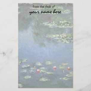 Waterlilies by Claude Monet, Vintage Flowers Stationery