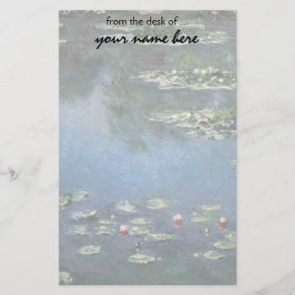 Waterlilies by Claude Monet, Vintage Flowers Stationery