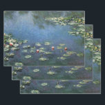 Waterlilies by Claude Monet, Vintage Flowers Wrapping Paper Sheet<br><div class="desc">Water Lilies (1906) by Claude Monet is a vintage impressionism fine art landscape floral painting. It is one of many variations of water lily paintings that Monet painted in his flower garden in Giverny, France. Waterlily flowers in a spring season pond. About the artist: Claude Monet (1840-1926) was a founder...</div>