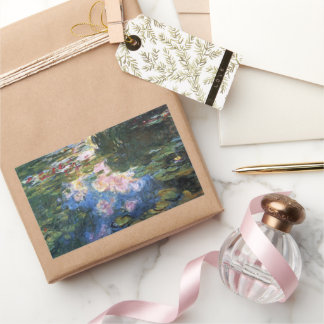Waterlilies by Claude Monet, Vintage Garden Art Rectangular Sticker