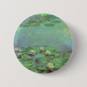 Waterlilies by Claude Monet, Vintage Impressionism 6 Cm Round Badge