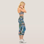 Waterlilies by Claude Monet, Vintage Impressionism Capri Leggings<br><div class="desc">Waterlilies (1914) by Claude Monet is a vintage impressionist fine art nature painting. One of many variations of water lily floral paintings that Monet painted by the pond in his flower garden in Giverny, France. About the artist: Claude Monet (1840-1926) was a founder of the French impressionist painting movement with...</div>