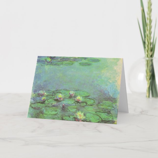 Waterlilies by Claude Monet, Vintage Impressionism Card (Front)