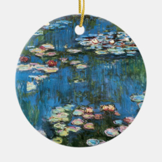 Waterlilies by Claude Monet, Vintage Impressionism Ceramic Tree Decoration