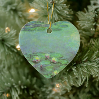Waterlilies by Claude Monet, Vintage Impressionism Ceramic Tree Decoration