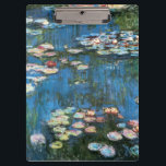 Waterlilies by Claude Monet, Vintage Impressionism Clipboard<br><div class="desc">Waterlilies (1914) by Claude Monet is a vintage impressionist fine art nature painting. One of many variations of water lily floral paintings that Monet painted by the pond in his flower garden in Giverny, France. About the artist: Claude Monet (1840-1926) was a founder of the French impressionist painting movement with...</div>