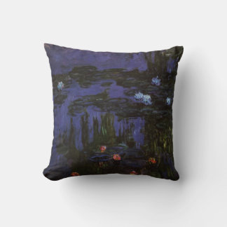 Waterlilies by Claude Monet, Vintage Impressionism Cushion