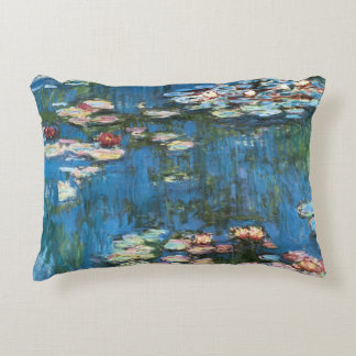 Waterlilies by Claude Monet, Vintage Impressionism Decorative Cushion