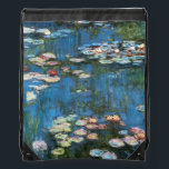 Waterlilies by Claude Monet, Vintage Impressionism Drawstring Bag<br><div class="desc">Waterlilies (1914) by Claude Monet is a vintage impressionist fine art nature painting. One of many variations of water lily floral paintings that Monet painted by the pond in his flower garden in Giverny, France. About the artist: Claude Monet (1840-1926) was a founder of the French impressionist painting movement with...</div>