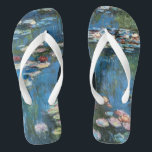 Waterlilies by Claude Monet, Vintage Impressionism Flip Flops<br><div class="desc">Waterlilies (1914) by Claude Monet is a vintage impressionist fine art nature painting. One of many variations of water lily floral paintings that Monet painted by the pond in his flower garden in Giverny, France. About the artist: Claude Monet (1840-1926) was a founder of the French impressionist painting movement with...</div>