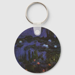 Waterlilies by Claude Monet, Vintage Impressionism Key Ring