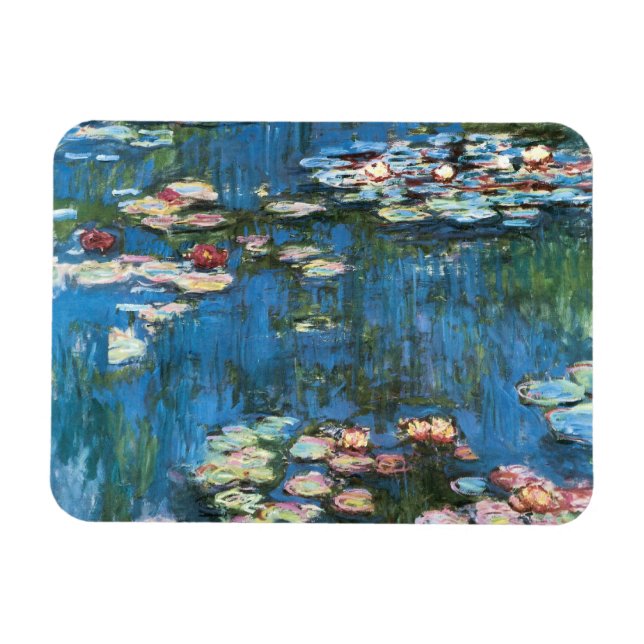 Waterlilies by Claude Monet, Vintage Impressionism Magnet (Horizontal)