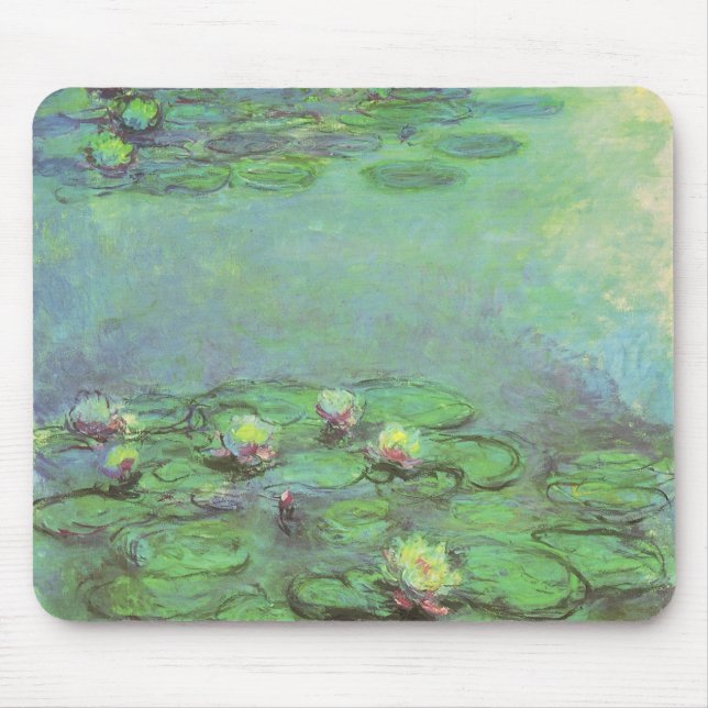 Waterlilies by Claude Monet, Vintage Impressionism Mouse Mat (Front)