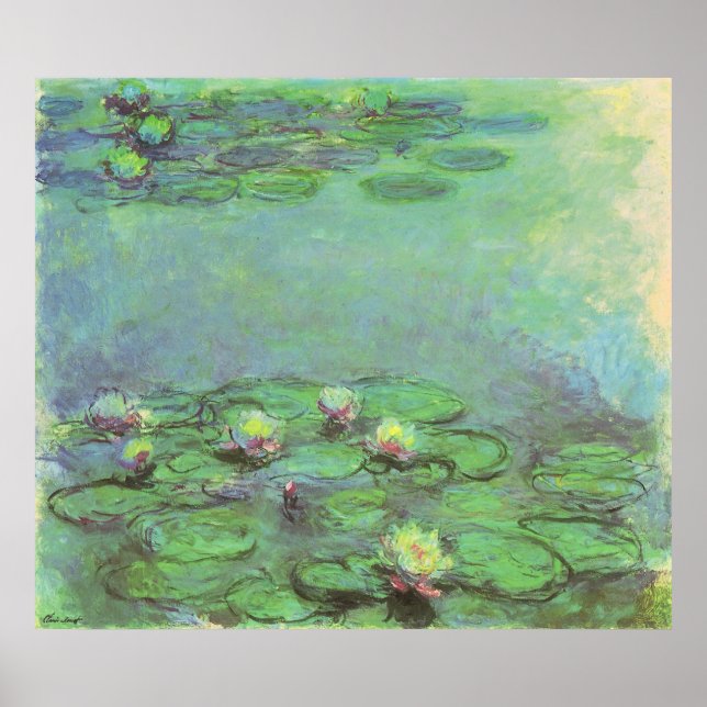 Waterlilies by Claude Monet, Vintage Impressionism Poster (Front)