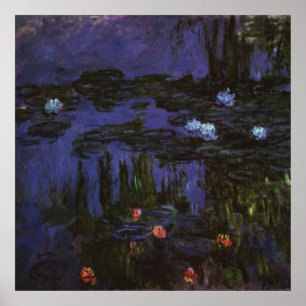 Waterlilies by Claude Monet, Vintage Impressionism Poster