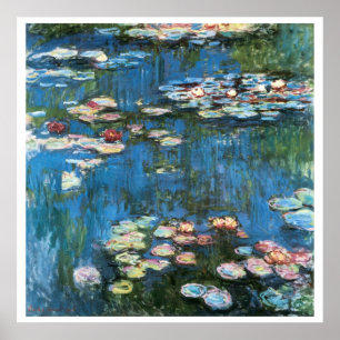 Waterlilies by Claude Monet, Vintage Impressionism Poster