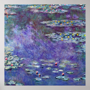 Waterlilies by Claude Monet, Vintage Impressionism Poster