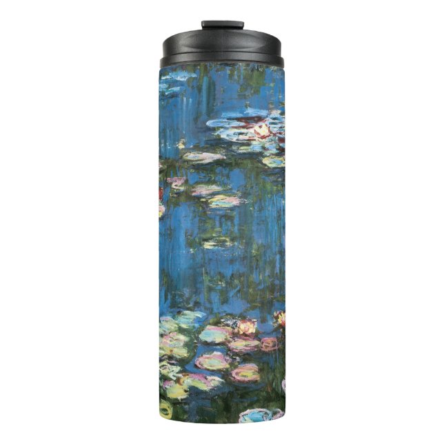 Waterlilies by Claude Monet, Vintage Impressionism Thermal Tumbler (Front)
