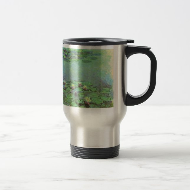 Waterlilies by Claude Monet, Vintage Impressionism Travel Mug (Right)