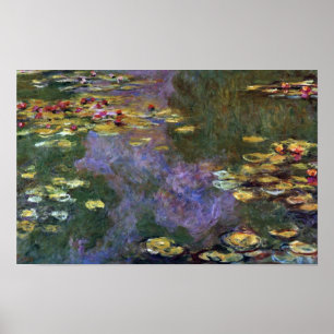 Waterlilies by Claude Monet, Vintage Nature Art Poster