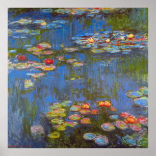 Waterlilies by Claude Monet, Vintage Nature Art Poster