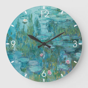 Waterlilies (Claude Monet, 1915) Large Clock