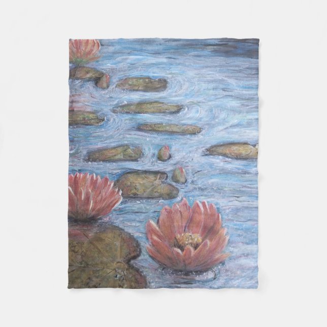Waterlilies  fleece blanket (Front)