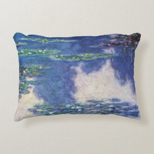 Waterlilies in Pond by Claude Monet, Vintage Art Decorative Cushion