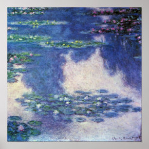 Waterlilies in Pond by Claude Monet, Vintage Art Poster