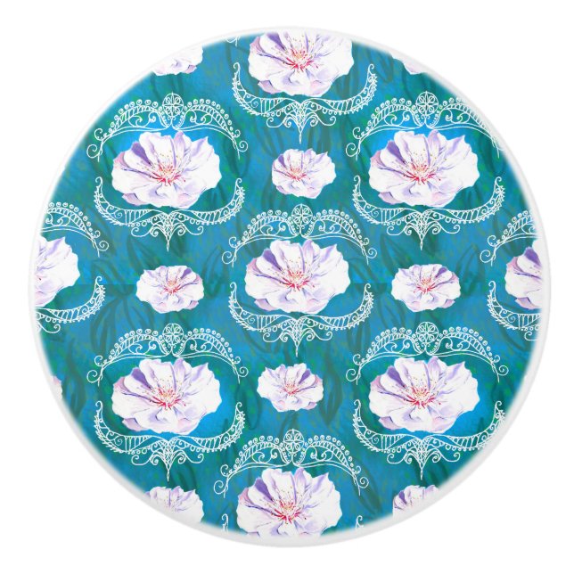 Waterlillies Ceramic Knob (Front)