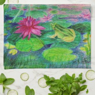 waterlilly elve tea towel