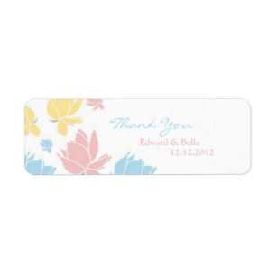 Waterlilly Wedding Thank You Gift Tag Label
