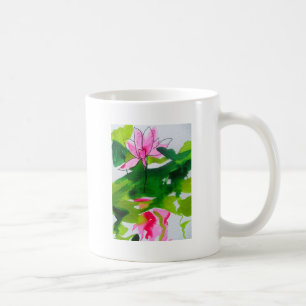 Waterlily abstract watercolour flower art coffee mug
