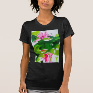 Waterlily abstract watercolour flower art T-Shirt
