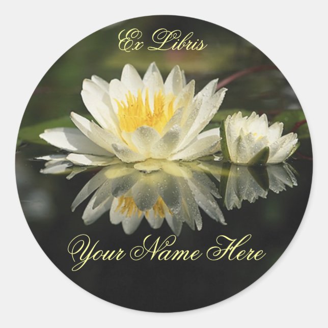 Waterlily Bookplate Sticker (Front)