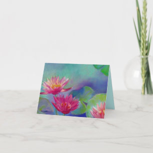 Waterlily flowers Pond waterlilies THANK YOU Card