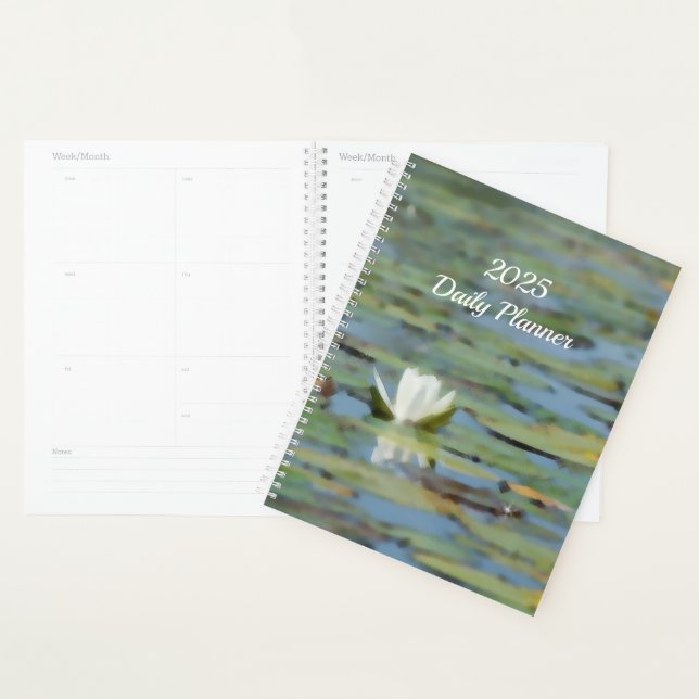 Waterlily Lake Flower Watercolor Daily Planner (Display)