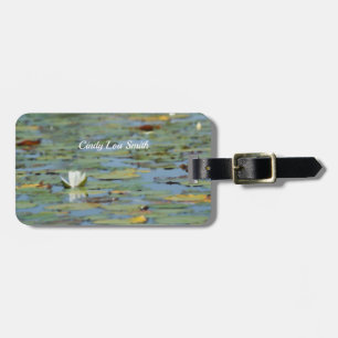 Waterlily Lake Flower Watercolor Luggage Tag