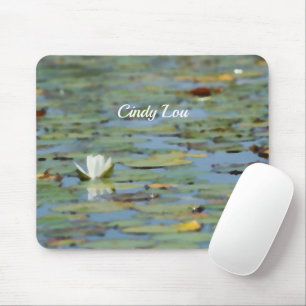 Waterlily Lake Flower Watercolor Mouse Pad
